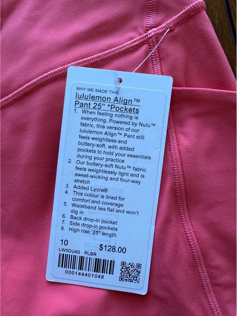 Lululemon Align With Pockets High Rise 25” Pale Raspberry Size 10 NWT - Picture 4 of 7